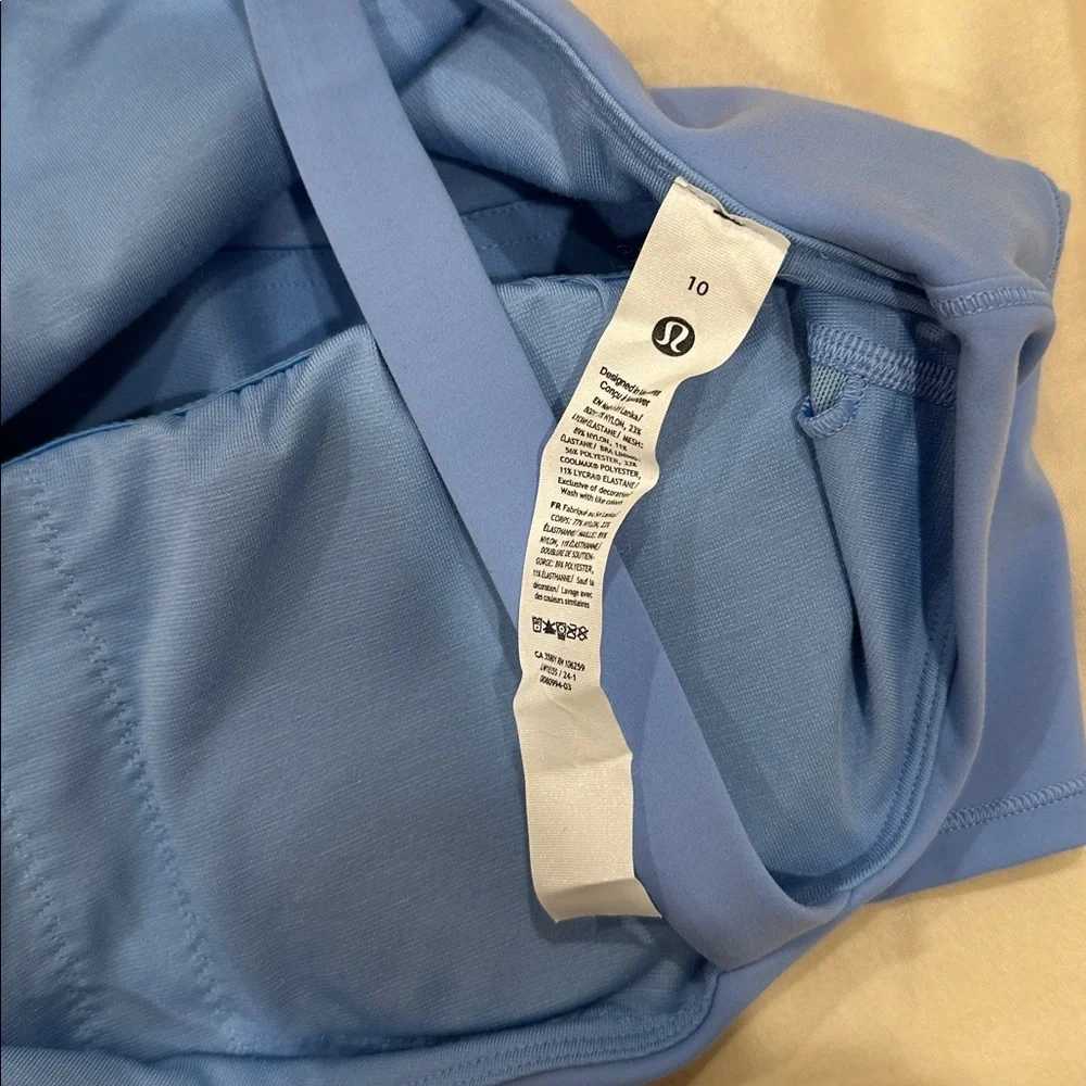 Lululemon Everlux Asymetrical Crop Tennis Tank in Sinatra Blue (10) - Picture 6 of 10